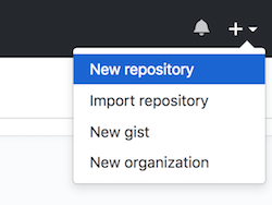 Screenshot of creating a new repository